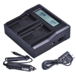 Dual LCD Quick Battery Charger for Sony NP-F Series Batteries