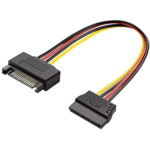 Vention SATA 15P Power Extension Cable 0.3M (Black)