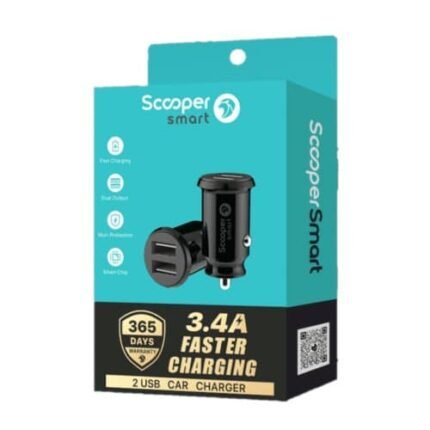 Scooper Smart SCC-01M 2 USB Car Charger (With Cable)