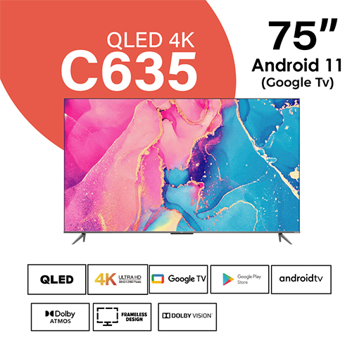 TCL 75″ C635 QLED 4K Google TV