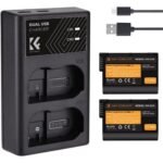 K&F Concept EN-EL15 EN-EL15A EN-EL15B 2 Pack Battery and Charger for Nikon