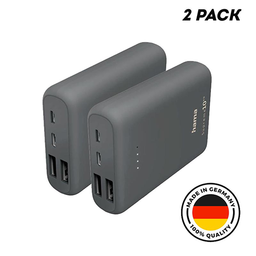 (2-PACK) Hama Supreme 10HD – 10000 mAh 15W Power Pack – Grey