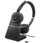 Jabra Evolve2 75 MS Noise-Canceling Wireless Headset with Stand