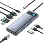 Baseus 9 in 1 USB C Hub Metal Gleam Series Docking Station Adapter