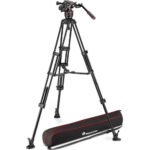Manfrotto 608 Nitrotech Fluid Video Head and Aluminum Twin Leg Tripod