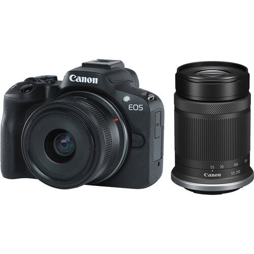 Canon-EOS-R50-camerasafrica Canon EOS R50 Mirrorless Camera with 18-45mm and 55-210mm Lenses (Black)