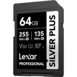 Lexar 64GB Professional Silver Plus UHS-I SDXC Memory Card (255 MB/s)