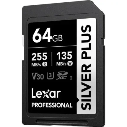 Lexar 64GB Professional Silver Plus UHS-I SDXC Memory Card (255 MB/s)