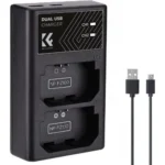 K&F Concept Sony NP-FZ100 Dual Slot Quick Battery Charger, Micro USB and Type-C Charger