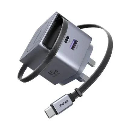 UGREEN Nexode Pro – 45W 2-Port GaN Fast Charger with Retractable Cable – X614